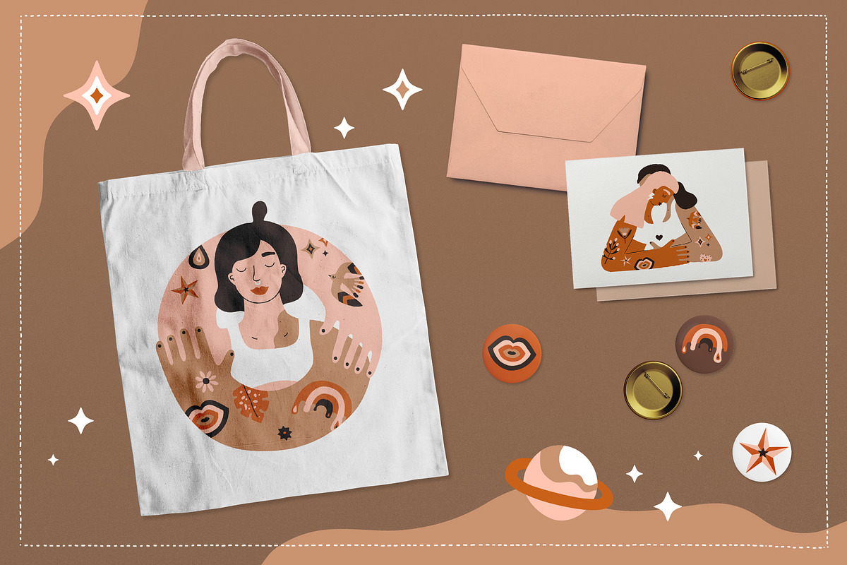 Girls support. Illustration set., an Object Graphic by anna khramtsova (Photo 9 of 10)