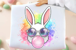 Retro Easter Bunny PNG, an Illustration by DreamArtGraphic