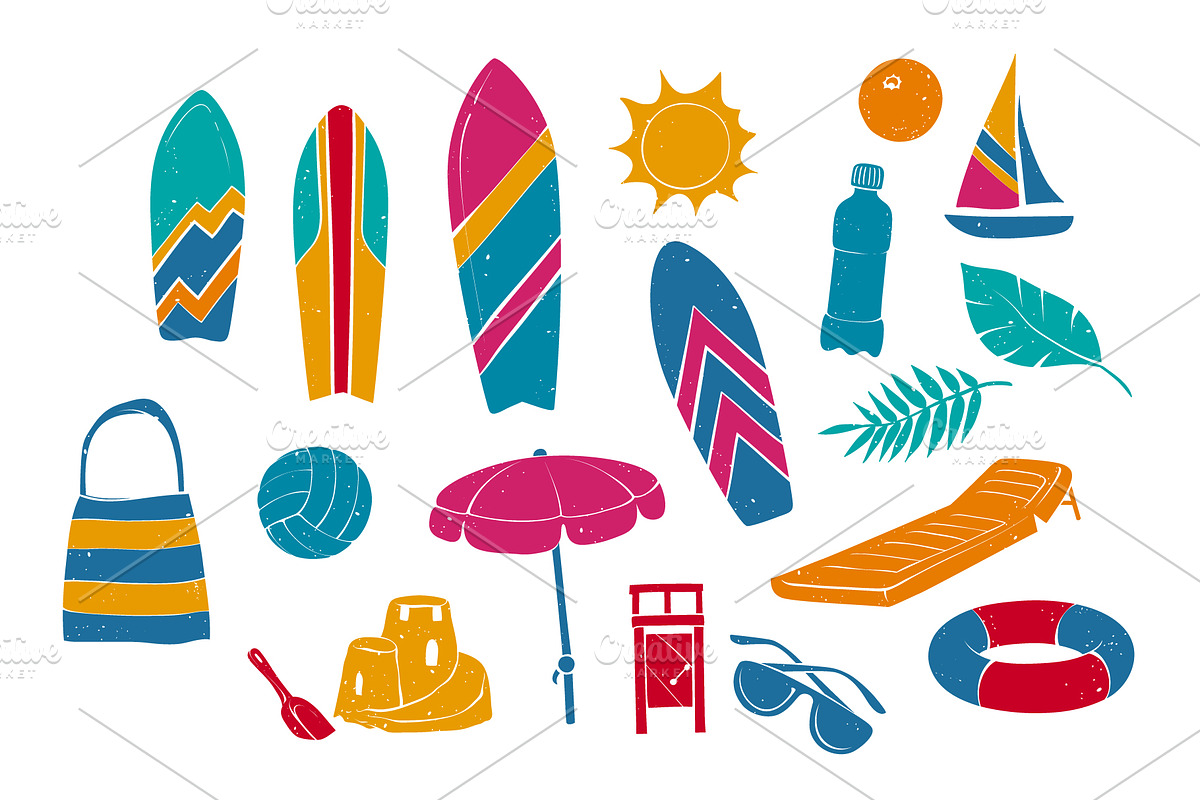 Beach Vacation Vector Drawings, an Object Illustration by Adiemus (Photo 2 of 6)