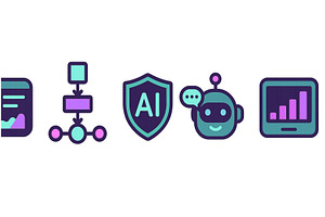 Colorful illustrations representing, a Technology Illustration by ZinetroN
