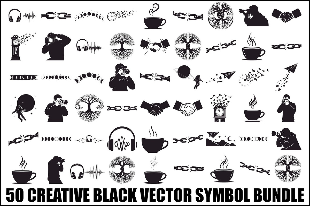 50 Creative Black Vector Symbol Bund, an Illustration by Artivon (Photo 1 of 51)