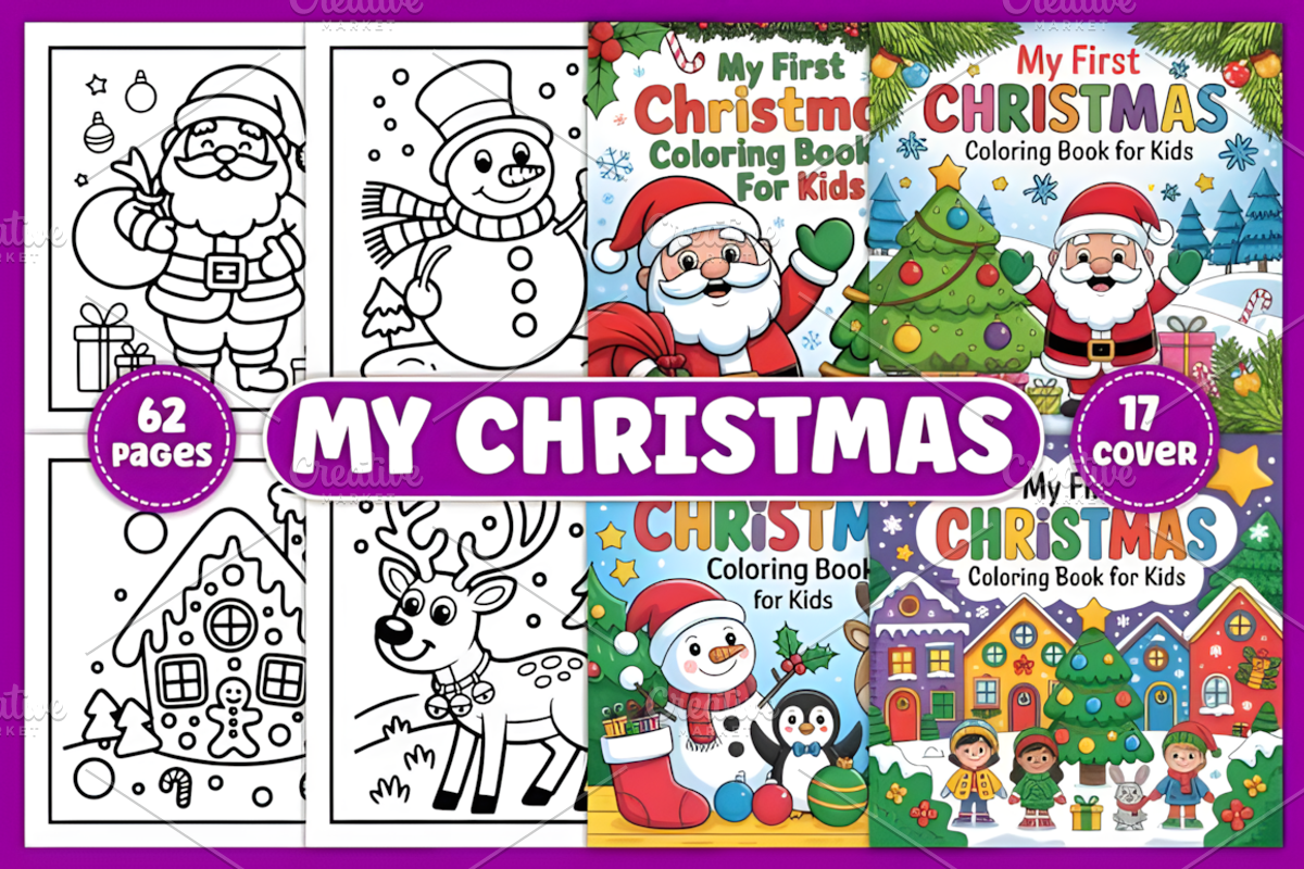 My Christmas Coloring Book for Kids, a Seasonal Illustration by Coco Bloom (Photo 1 of 4)