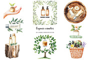 Watercolor organic cosmetic clipart, a Healthcare Illustration by Art and Funny (Thumbnail 9 of 14)