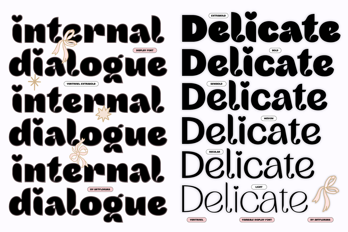 VENTRIKEL Display Variable Font, a Sans Serif Font by Artflorara (Photo 17 of 21)
