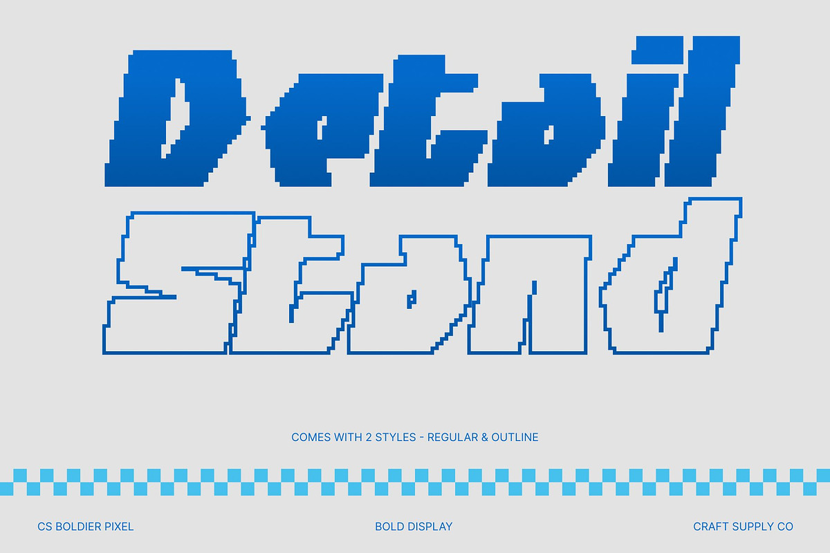 CS Boldier Pixel, a Sans Serif Font by Craft Supply Co. (Photo 4 of 8)
