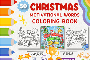 Christmas Motivational Words Color, a Seasonal Illustration by Design Zone