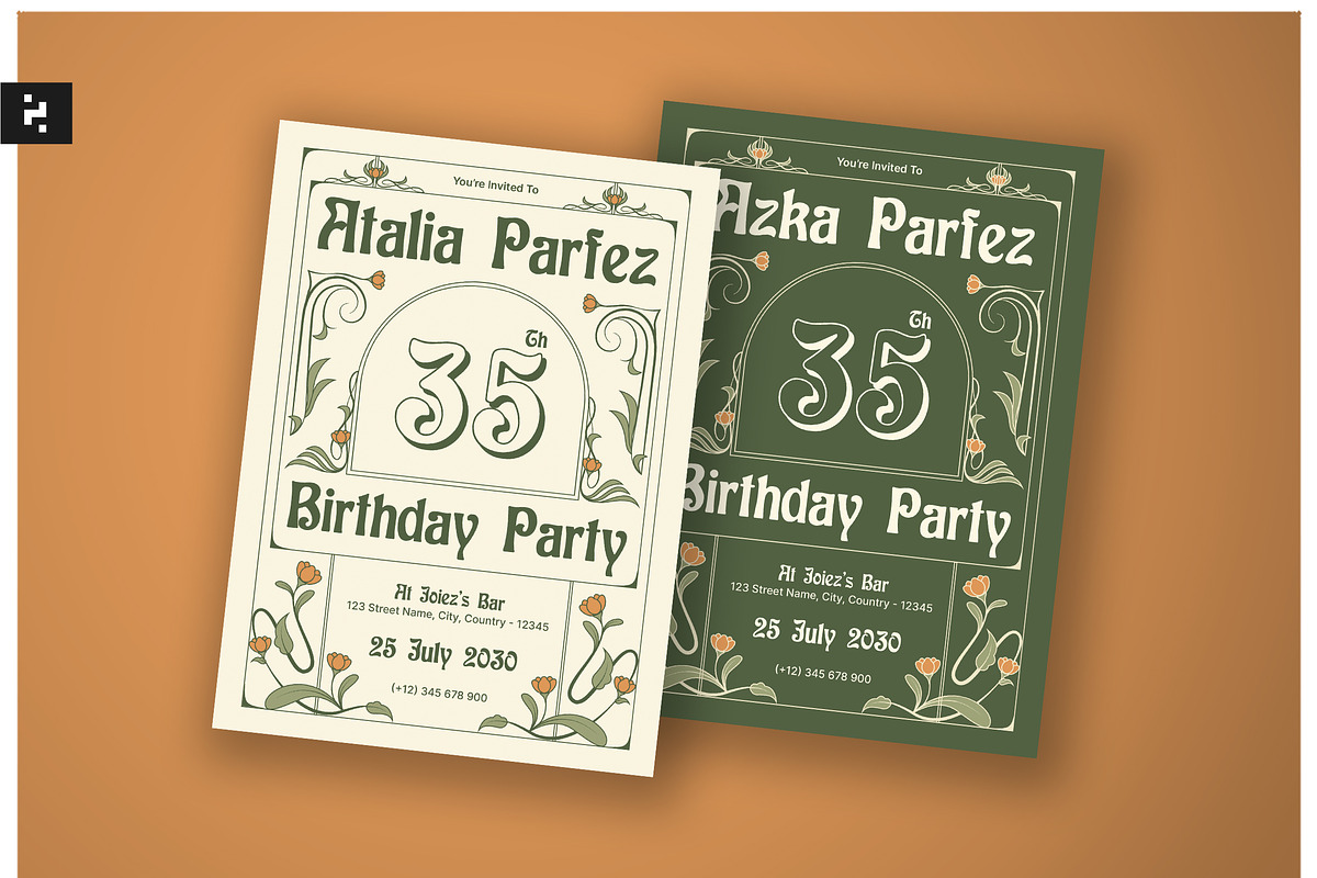 Birthday Party Invitation Elegant, a Card Template by Neermana (Photo 1 of 4)
