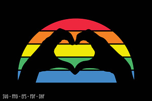 Rainbow Hand Heart Love Symbol SVG, an Object Graphic by BeeCraftR