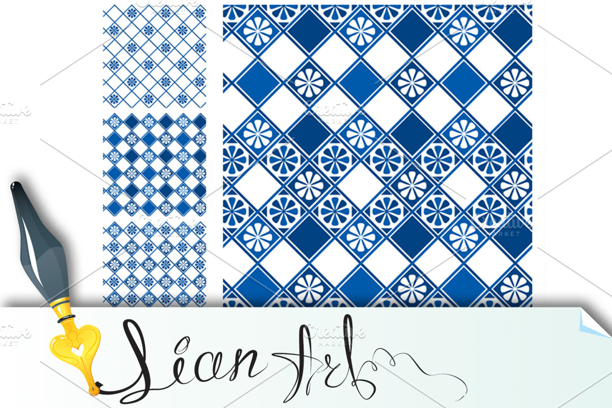 Set of seamless patterns - blue #1