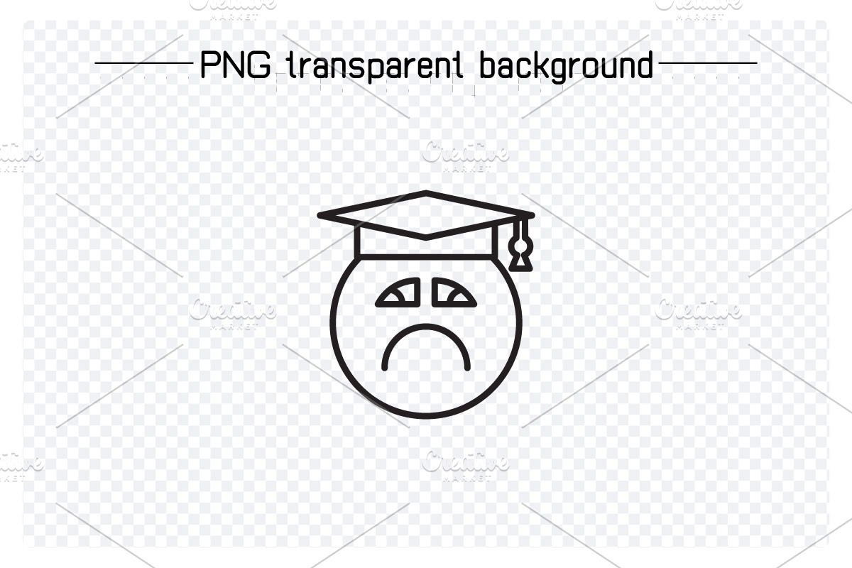 Bored and Moody Student Emoticon Set, an Outline Icon by Designfour (Photo 2 of 7)