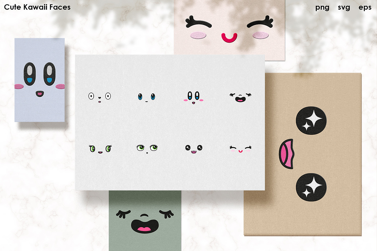 Cute Kawaii Faces, an Animal Illustration by Kessens (Photo 1 of 3)