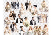 Bride and Groom Clipart, a Person Illustration by GlamArtZhanna (Thumbnail 4 of 5)