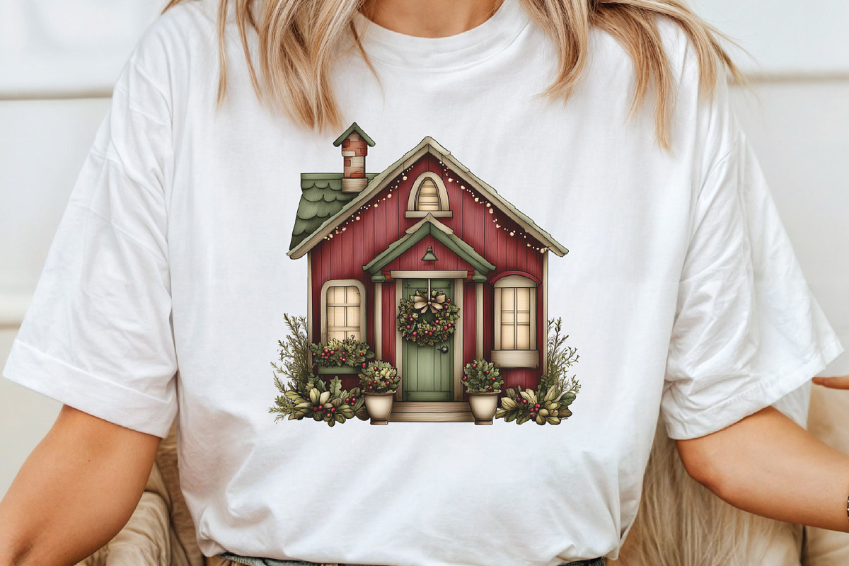 Whimsical Christmas House Clipart, an Illustration by CraftArtStudio (Photo 4 of 6)