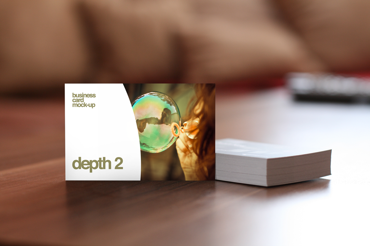 Depth 2 — Business Card Mock-Up, a Print Template by Viktor Hanacek (Photo 1 of 3)