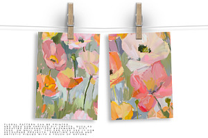 Abstract Poppy Seamless Pattern Set