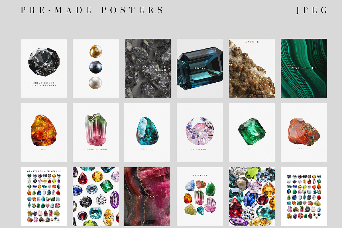 Minerals & Gemstones Collage Kit, an Object Graphic by Kaleriia (Photo 4 of 10)