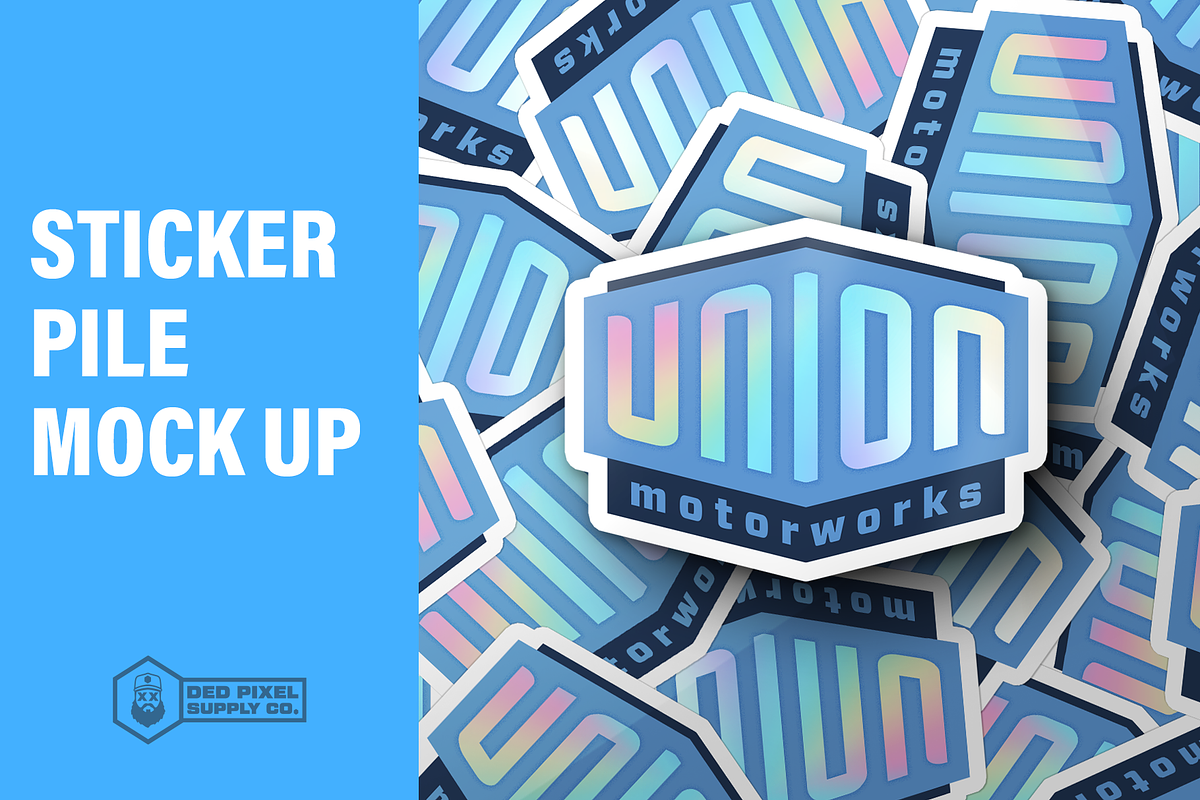 Sticker Pile Mock Up, a Print Template by dedpixel supply co. (Photo 1 of 3)