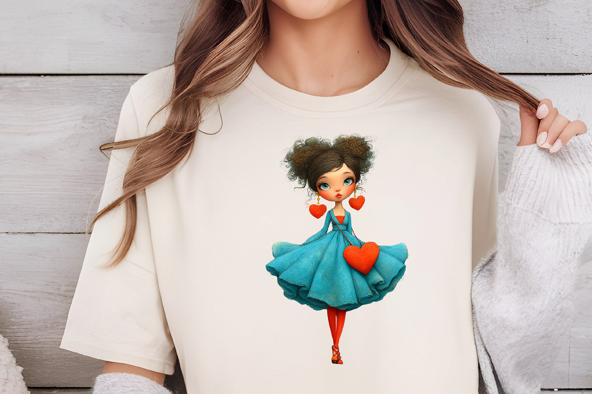 Quirky Valentine Day Woman Clipart, an Illustration by DreamCafeArt (Photo 6 of 7)