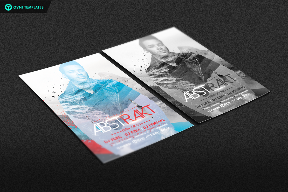 ABSTRAKT Flyer Template, a Flyer Template by OVNI-TEMPLATES (Photo 2 of 3)