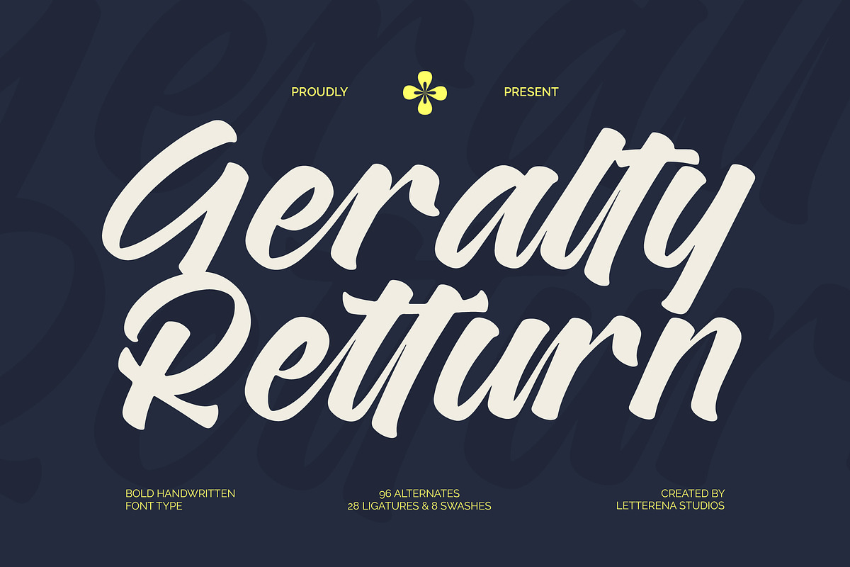 Geralty Retturn Bold Handwritten, a Script Font by Letterena Studios Script (Photo 1 of 20)