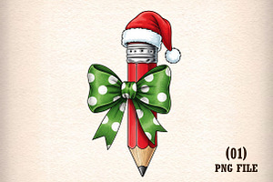 Christmas Pencil PNG, an Illustration by DreamArtGraphic