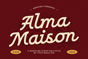 Alma Maison - Vintage Script Font, a Script Font by Typia Nesia (Thumbnail 1 of 13)