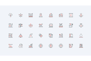 Power energy oil gas coal icons, an Illustration by Lemberg Vector