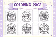 Snow Globe Bold Easy Coloring Book, a Seasonal Illustration by Design Station (Thumbnail 3 of 3)