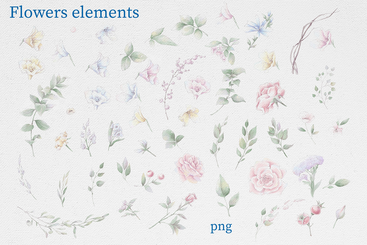 Watercolor flowers Roses clipart, an Illustration by Yuliya Art (Photo 9 of 19)