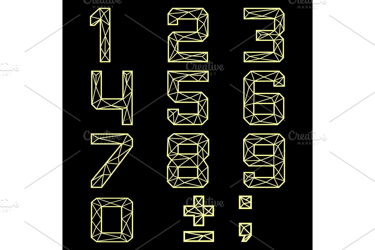 Gold numbers on a black background, an Outline Icon by RODINA (Photo 1 of 3)