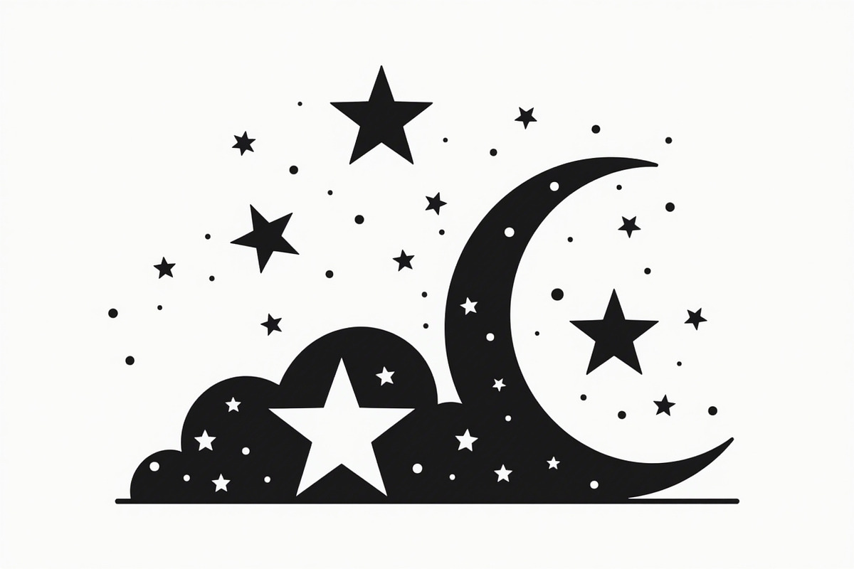 Crescent Moons and Star Silhouette, an Illustration by Amazin_art (Photo 15 of 31)