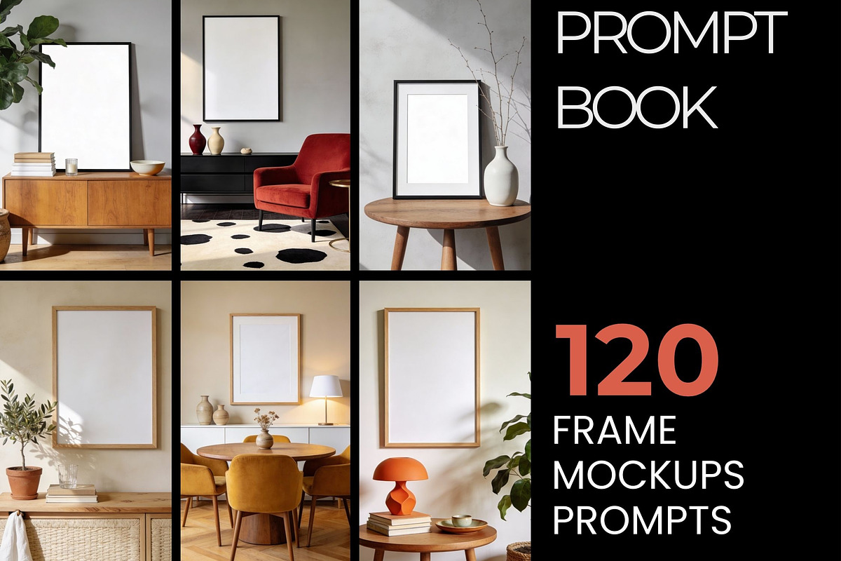 120 Frame Interior Mockup Prompts, an Arts & Entertainment Photo by Selenique Studio (Photo 1 of 7)
