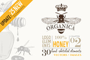 ORGANIC LOGO ELEMENTS – HONEY, an Illustration by Friendly Label (Thumbnail 1 of 8)