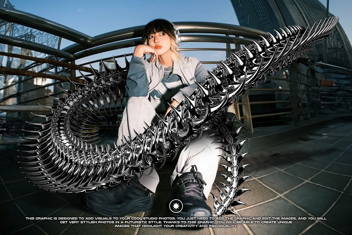 ABSTRACT CHROME 3D SHAPES WITH SPIKE, an Object Graphic by BonkiStudio (Photo 5 of 13)