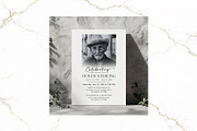 Funeral Invitation B&W Canva FR005, a Card Template by TyphoonStudio (Thumbnail 3 of 7)