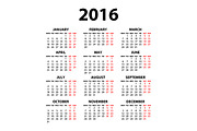 Flat Calendar 2016, a Stationery Template by Rommeo79 (Thumbnail 3 of 5)