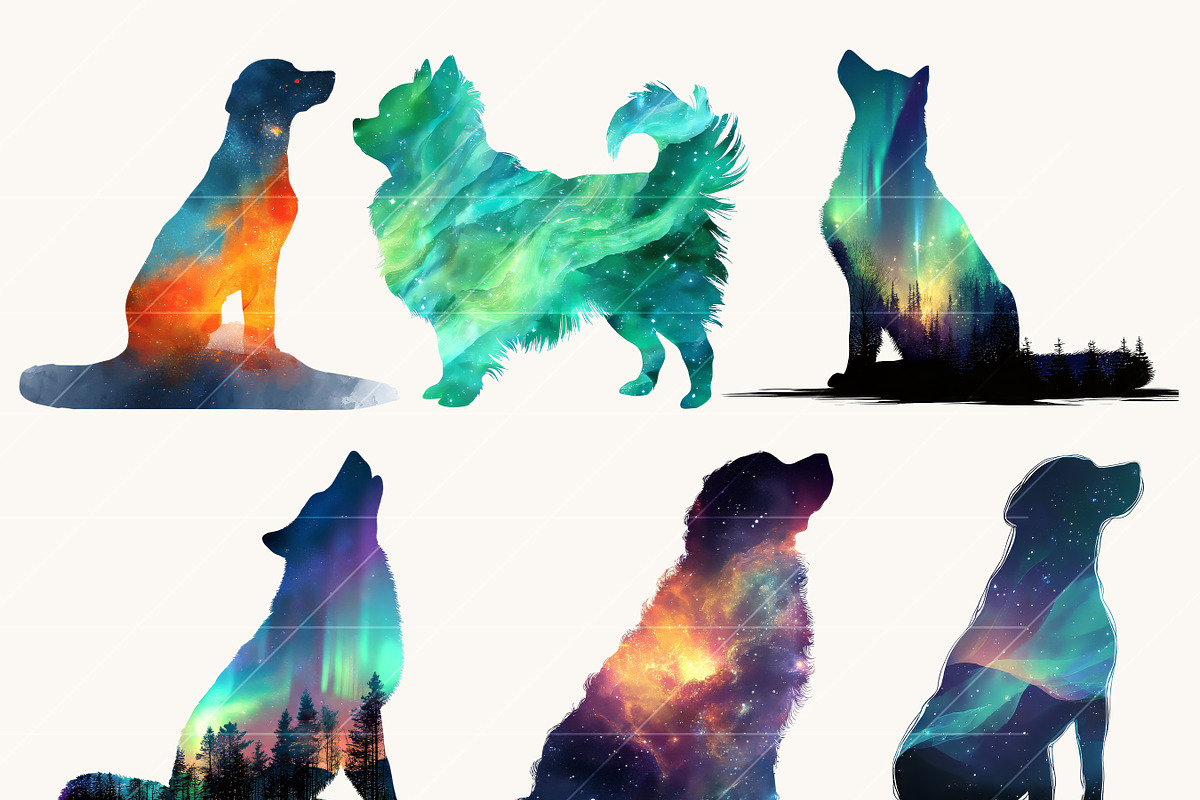 Aurora Silhouettes dogs Clipart, an Animal Illustration by Design Scotch (Photo 4 of 9)