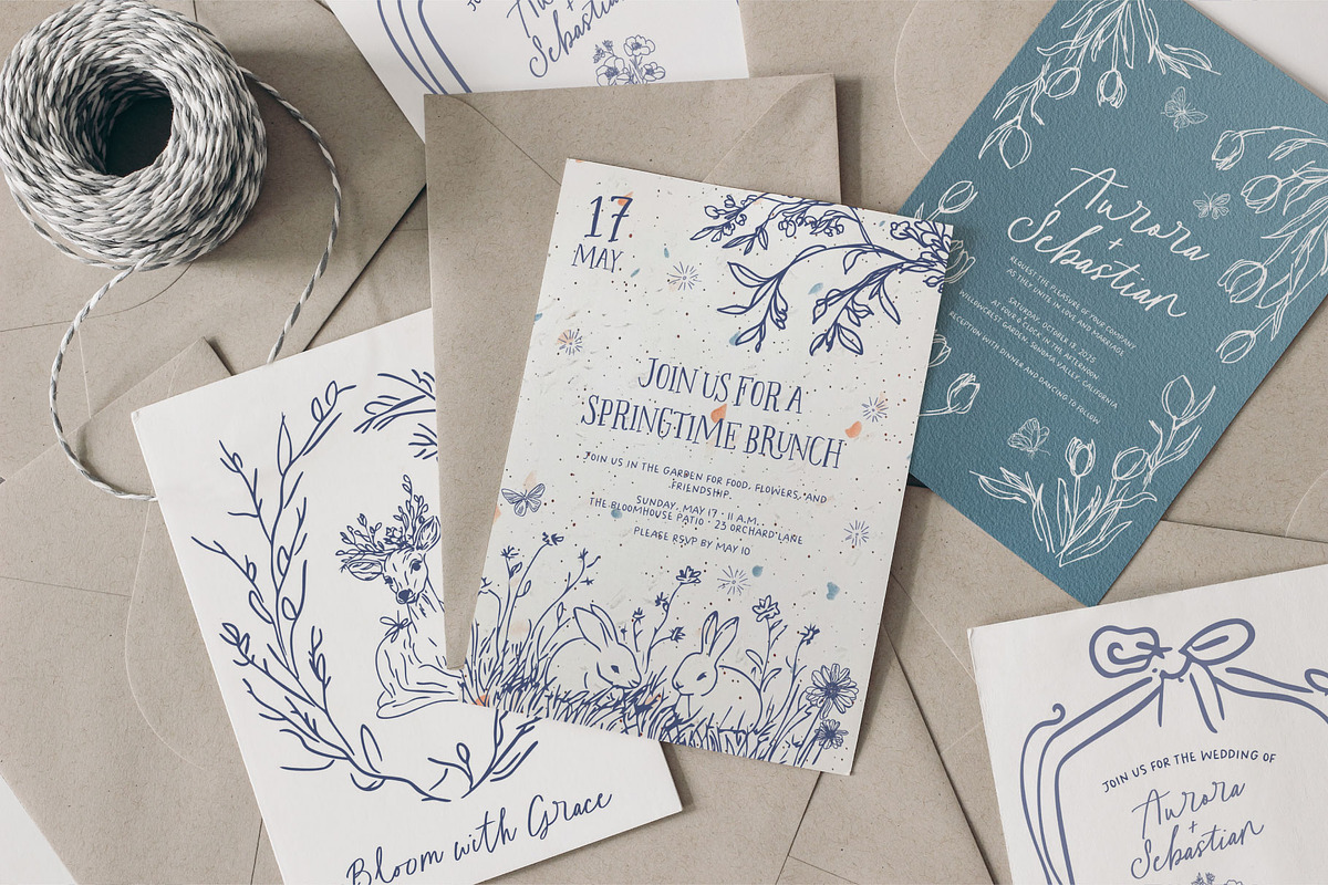 Whimsical Spring Line Art, an Object Graphic by MaNechaeva (Photo 2 of 9)