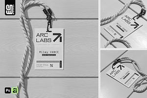 Rope Lanyard Badge Mockup
