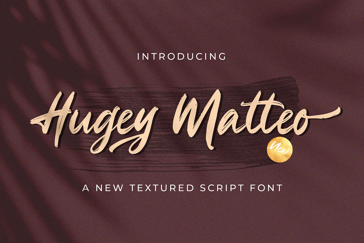 Higuey Matteo - Textured Brush Font, a Script Font by StringLabs (Photo 1 of 9)