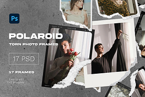 Polaroid Torn Photo Frames, a Product Mockup by Andrew Skoch Design