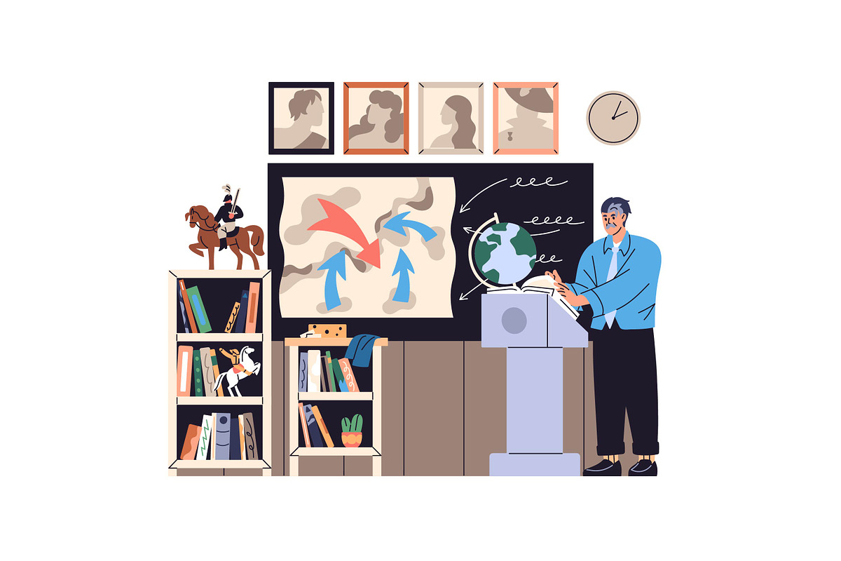 School teachers in classrooms set, an Education Illustration by PaperTrident (Photo 13 of 23)
