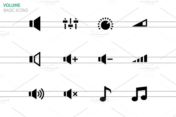 Speaker Icons On White