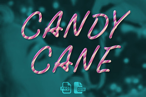 Candy Cane Opentype Font & PNGs