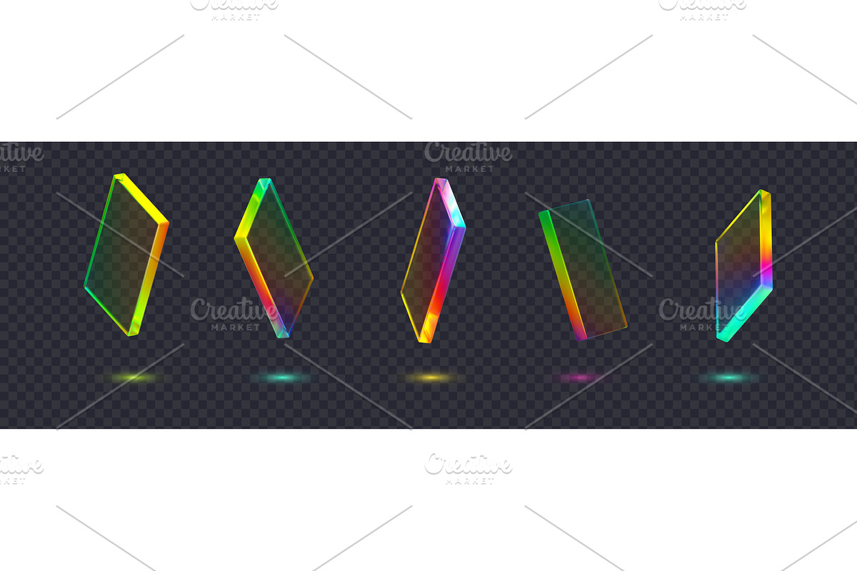 Set of 3d transparent glossy, an Illustration by Liudmyla Matviiets