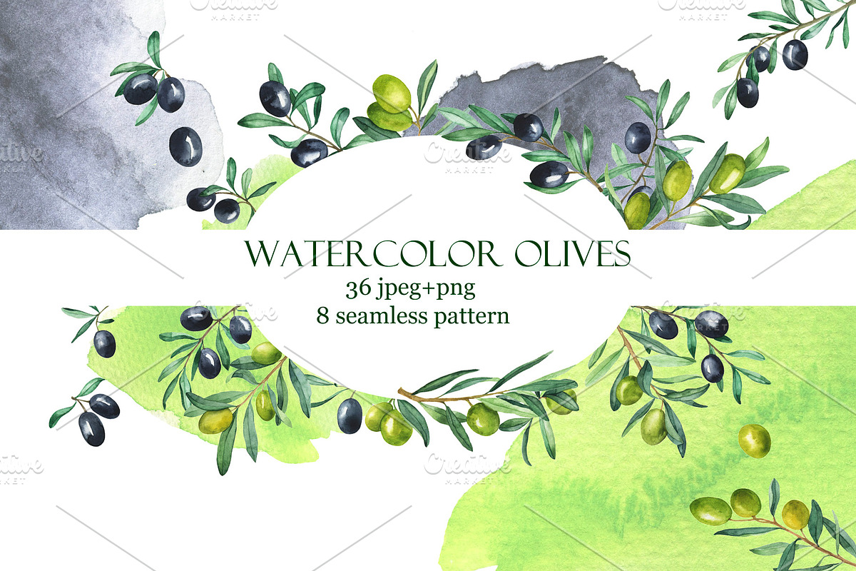 Watercolor olives, an Illustration by Watercolor & sketches (Photo 1 of 7)