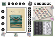 Vintage Typewriters Clipart Pattern, a Graphic by IRSYART (Thumbnail 1 of 11)