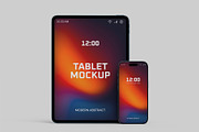 iPad Mockup with Phone, an iPad Mockup by graphypix (Thumbnail 1 of 4)
