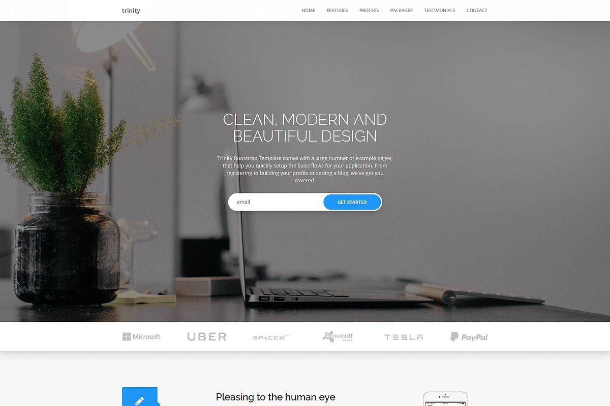 Trinity: Modern Website Template, a Bootstrap Template by Devero (Photo 3 of 8)
