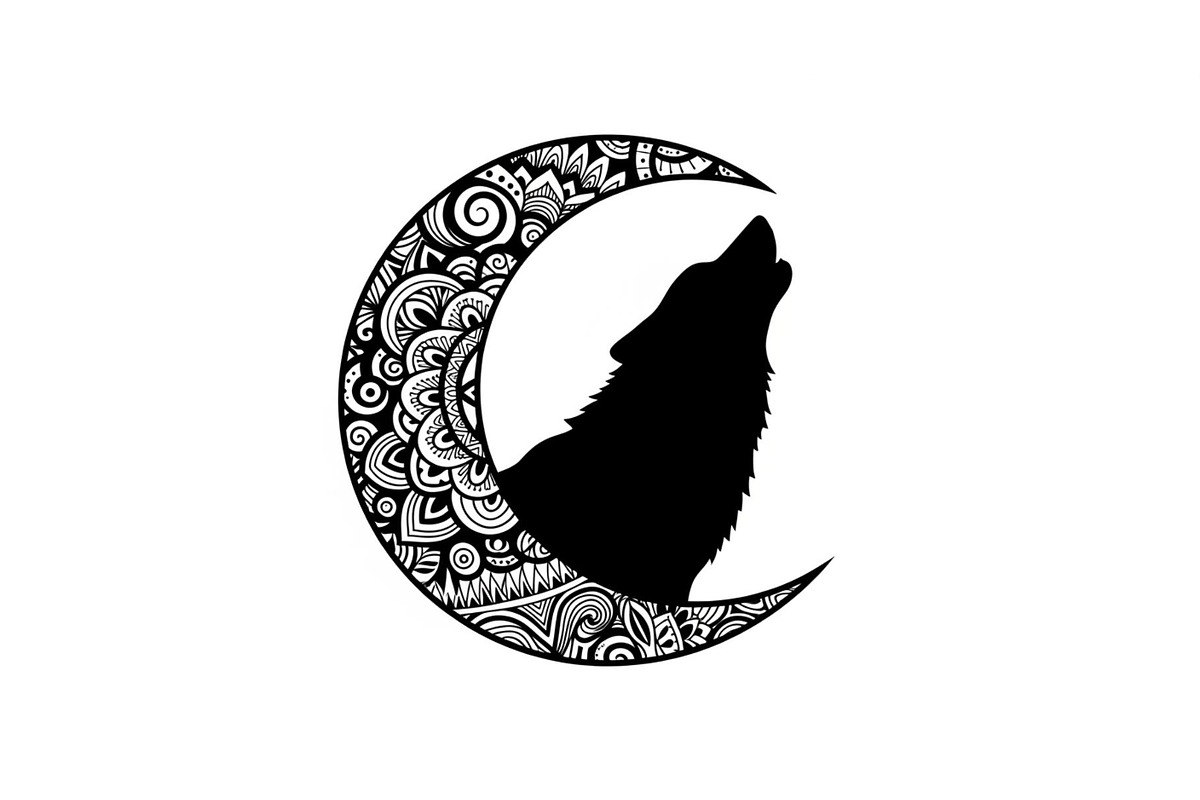 Mandala Moon Wolf SVG Bundle, an Illustration by Gaye Art (Photo 22 of 31)